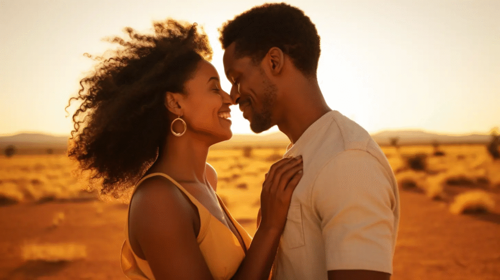 Happy couple looking at each other to create wealth together